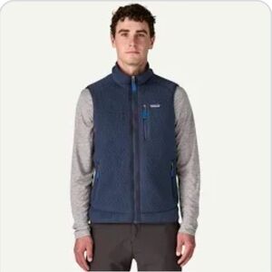 Patagonia Men's Retro Pile Navy Fleece Vest M Medium